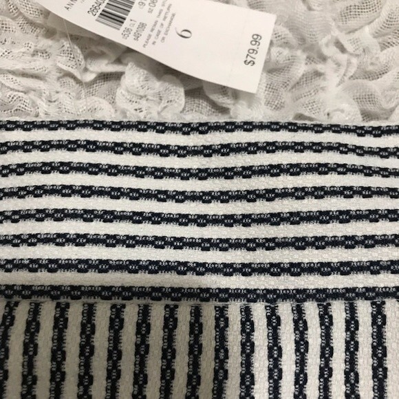 Ann Taylor factory blue stripe skirt with lining side zipper size 6 - Picture 5 of 7